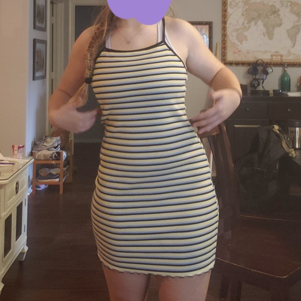 striped bodycon dress